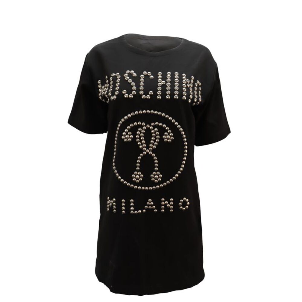 Moschino Studded Shirt Dress in Black Viscose